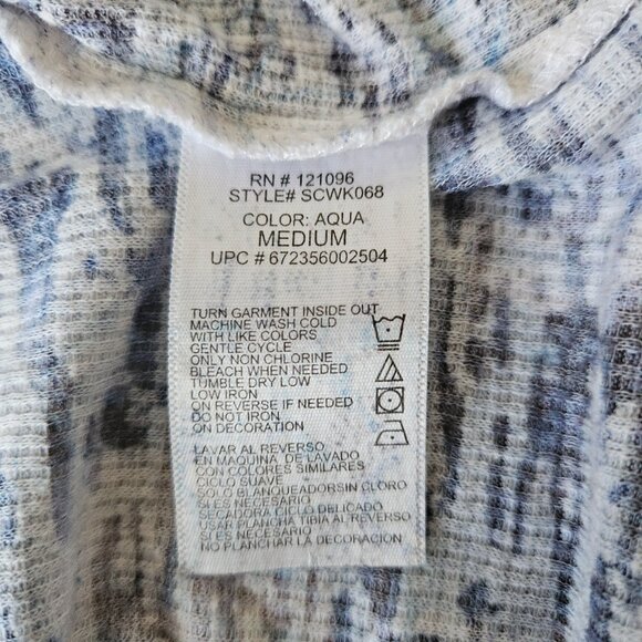 Kiara Aqua Embellished V-Neck Long Sleeve Top M โ Boho Blue Paisley - Picture 5 of 8